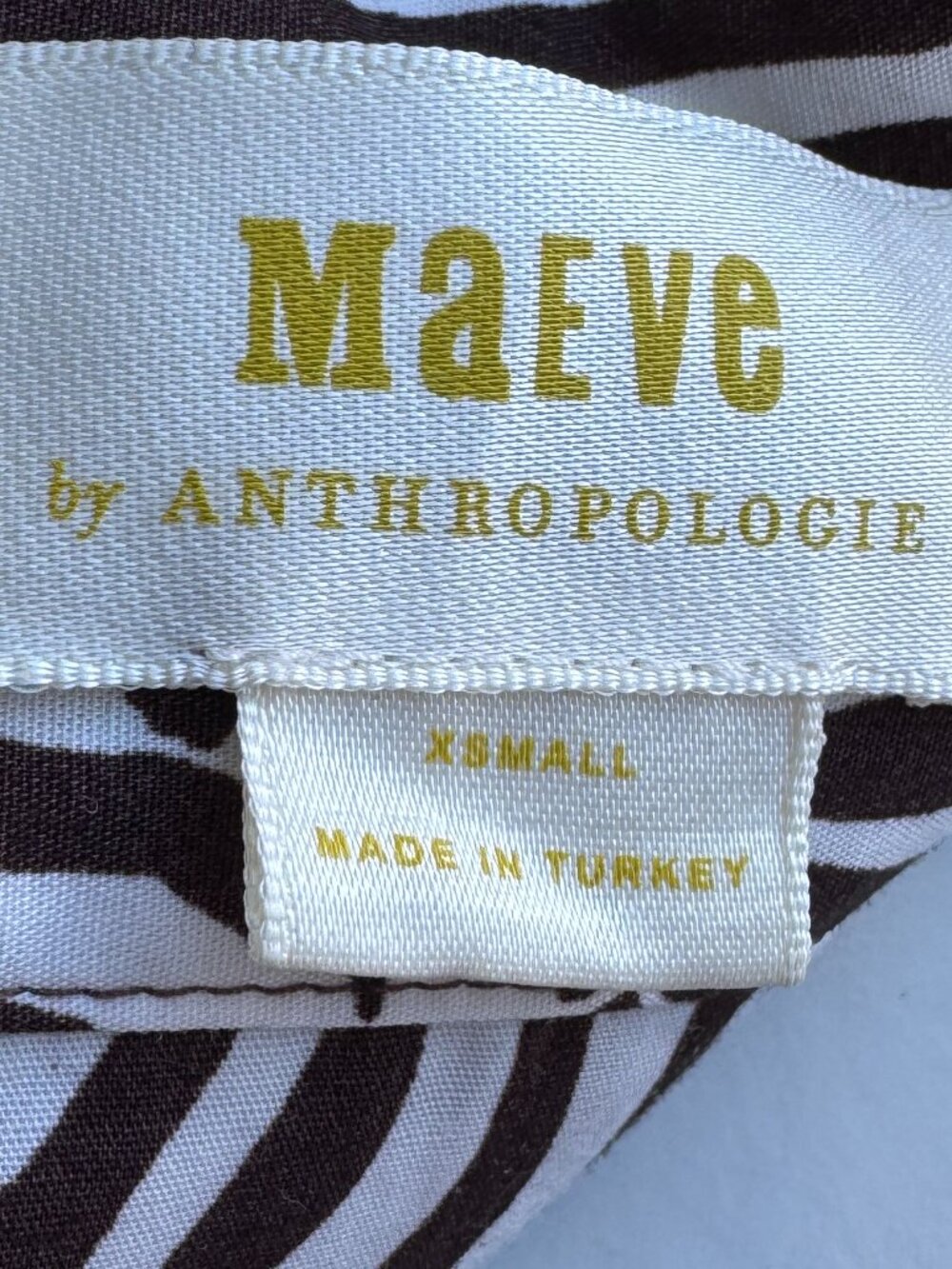 Anthropologie Maeve The Bettina dress in Brown and Ecru Zebra print Size XS - Picture 4 of 4